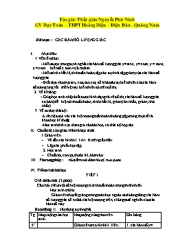 Giáo án Đại số & Giải tích 11 NC: Các hàm số lượng giác