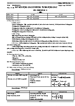 Giáo án Đại số & Giải tích 11: Ôn chương I