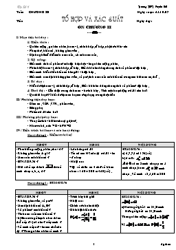 Giáo án Đại số & Giải tích 11: Ôn chương II