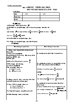 Giáo án Đại số & Giải tích 11 tiết 11: Phương trình bậc nhất đối với một hàm số lượng giác (t2)