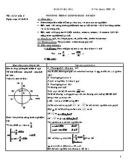 Giáo án Đại số & Giải tích 11 tiết 6, 7, 8: Phương trình lượng giác cơ bản
