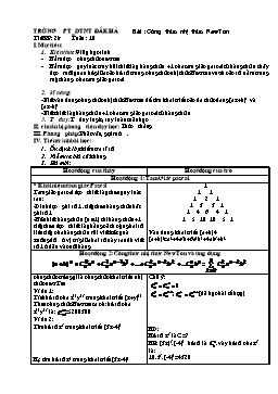 Giáo án Đại số lớp 11 nâng cao tiết 28: Công thức nhị thức NewTon