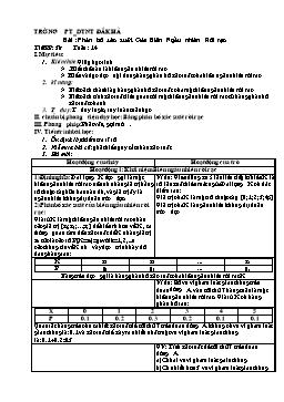 Giáo án Đại số lớp 11 nâng cao tiết 38: Phân bố xác suất của biến ngẫu nhiên rời rạc