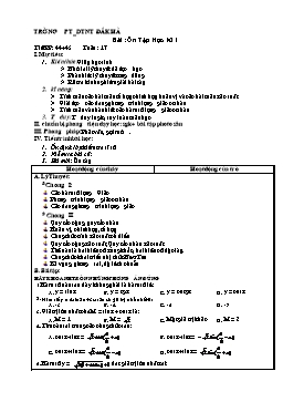 Giáo án Đại số lớp 11 nâng cao tiết 44, 45: Ôn tập học kì I