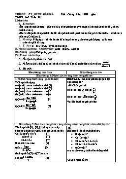 Giáo án Đại số lớp 11 nâng cao tiết 5, 6: Công thức lượng giác