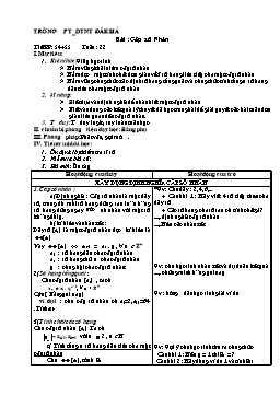 Giáo án Đại số lớp 11 nâng cao tiết 54, 55: Cấp số nhân