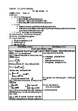 Giáo án Đại số lớp 11 nâng cao tiết 57, 58: Ôn tập chương III