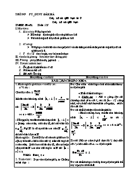 Giáo án Đại số lớp 11 nâng cao tiết 60, 61: Dãy số có giới hạn là 0 Dãy số có giới hạn