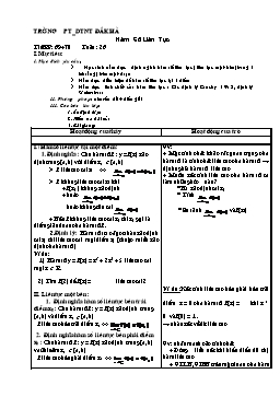 Giáo án Đại số lớp 11 nâng cao tiết 69, 70: Hàm số liên tục