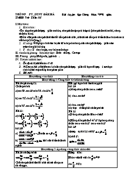 Giáo án Đại số lớp 11 nâng cao tiết 7, 8: Luyện tập Công thức lượng giác