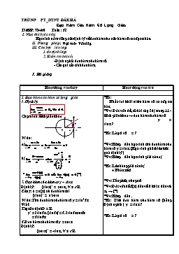 Giáo án Đại số lớp 11 nâng cao tiết 79, 80: Đạo hàm các hàm số lượng giác