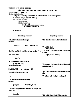 Giáo án Đại số lớp 11 nâng cao tiết 81, 82: Đạo Hàm Các Hàm Số Lượng Giác (tt) Luyện tập