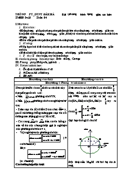 Giáo án Đại số lớp 11 nâng cao tiết 9, 10: Phương trình lượng giác cơ bản