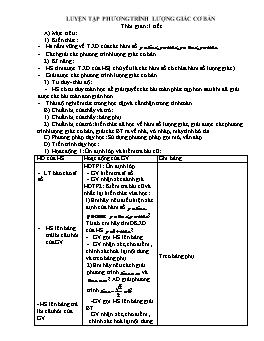 Giáo án Đại số nâng cao 11 tiết 16: Luyện tập phương trình lượng giác cơ bản