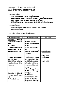 Giáo án Đại số nâng cao 11 tiết 19: Hai quy tắc đếm cơ bản