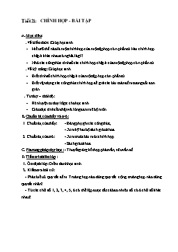 Giáo án Đại số nâng cao 11 tiết 21: Chỉnh hợp - Bài tập