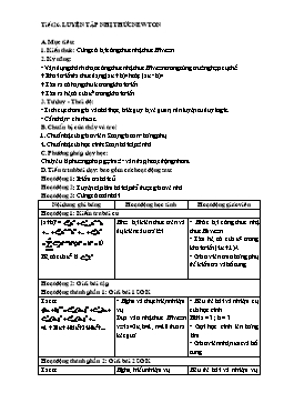 Giáo án Đại số nâng cao 11 tiết 26: Luyện tập nhị thức Newton