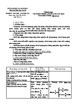 Giáo án Đại số nâng cao 11 tiết 5: Phương trình lượng giác cơ bản Phương trình sin x = m