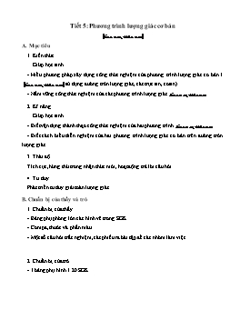 Giáo án Đại số nâng cao 11 tiết 6: Phương trình lượng giác cơ bản (sin x = m, cos x = m)