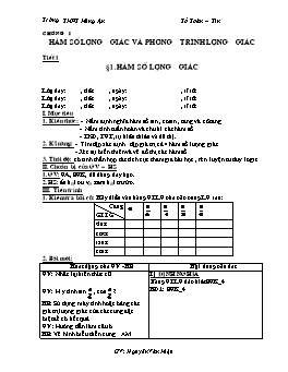 Giáo án Đại số và Giải tích 11 cả năm - Trường THPT Hùng An