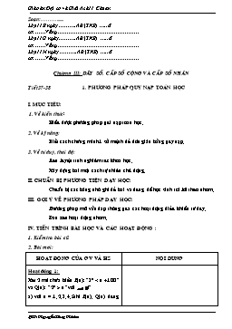 Giáo án Đại số và Giải tích 11 Chuẩn - Chương III: Dãy số. Cấp số cộng và cấp số nhân