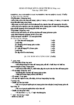 Giáo án Đại số và giải tích 11( nâng cao) - Chương 1 đến 4