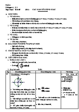 Giáo án Đại số và Giải tích 11 NC tiết 1, 2, 3: Các hàm số lượng giác