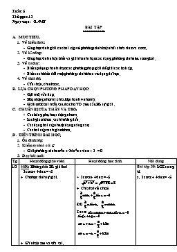 Giáo án Đại số và Giải tích 11 NC tiết 13: Bài tập