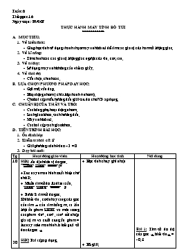 Giáo án Đại số và Giải tích 11 NC tiết 16: Thực hành máy tính bỏ túi