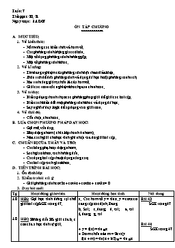 Giáo án Đại số và Giải tích 11 NC tiết 20, 21: Ôn tập chương