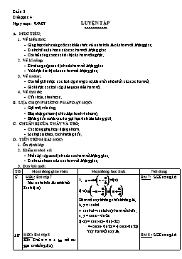 Giáo án Đại số và Giải tích 11 NC tiết 4: Luyện tập