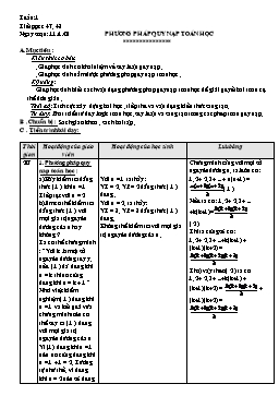 Giáo án Đại số và Giải tích 11 NC tiết 47, 48: Phương pháp quy nạp toán học