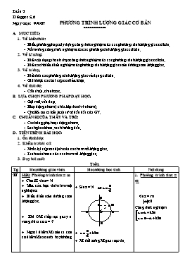 Giáo án Đại số và Giải tích 11 NC tiết 5, 6: Phương trình lượng giác cơ bản