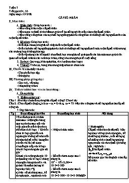 Giáo án Đại số và Giải tích 11 NC tiết 54, 55: Cấp số nhân