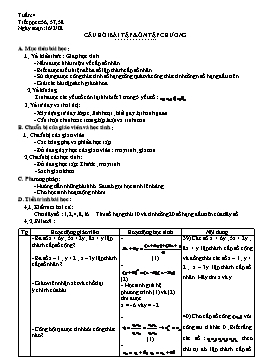 Giáo án Đại số và Giải tích 11 NC tiết 56, 57, 58: Câu hỏi bài tập & ôn tập chương