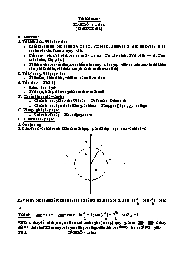 Giáo án Đại số và Giải tích 11 tiết 1: Hàm số y = sinx