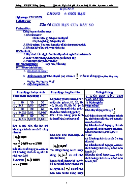 Giáo án Đại số và giải tích (cơ bản) 11 kì 2 - Trường THPT Hồng Quang