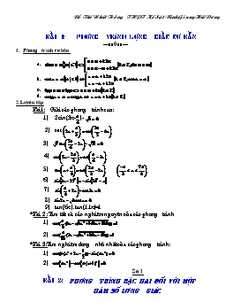 Giáo án dạy thêm Phương trình lượng giác