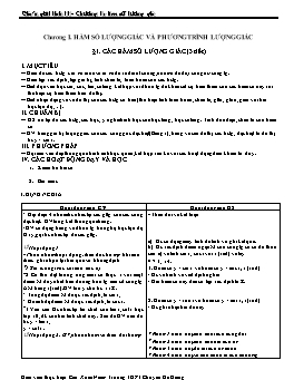 Giáo án Giải tích 11- Chương 1: hàm số lượng giác