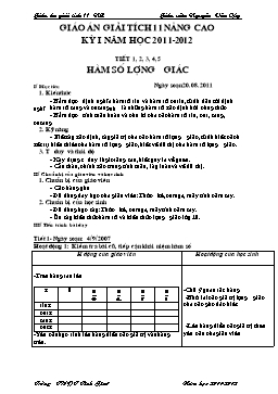 Giáo án Giải tích 11 NC cả năm - Giáo viên Nguyễn Văn Qúy