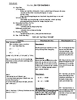 Giáo án Giải tích 11 tiết 42, 43: Ôn tập chương II