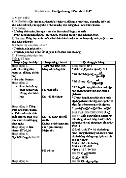 Giáo án Giải tích 11 tiết 42: Ôn tập chương II