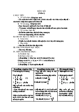 Giáo án Giải tích 11 tiết 50b: Dãy số