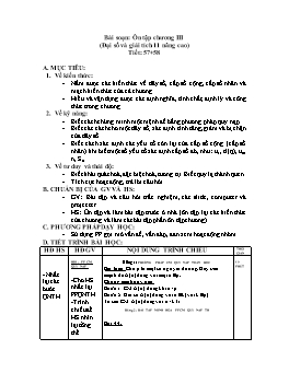 Giáo án Giải tích 11 tiết 57, 58: Ôn tập chương III