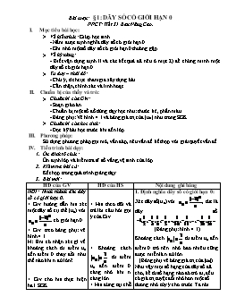 Giáo án Giải tích 11 tiết 60: Dãy số có giới hạn 0