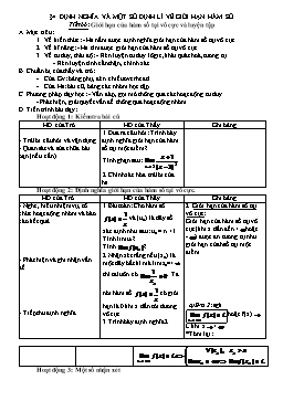 Giáo án Giải tích 11 tiết 66: Giới hạn của hàm số tại vô cực và luyện tập