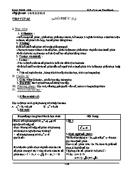 Giáo án Giải tích 12 CB tiết 654, 66: Số phức