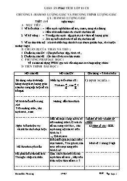 Giáo án Giải tích lớp 11 CB - Trường THPT Hậu Lộc 1