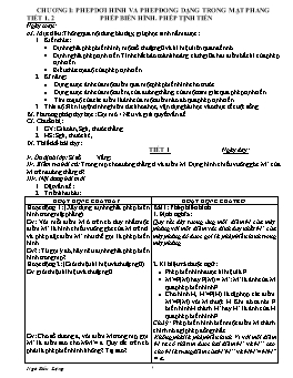 Giáo án Hình 11 CB - Chương I: Phép dời hình và phép đồng dạng trong mặt phẳng