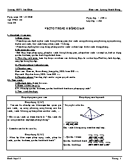 Giáo án Hình 11 cơ bản tiết 28: Vectơ trong không gian